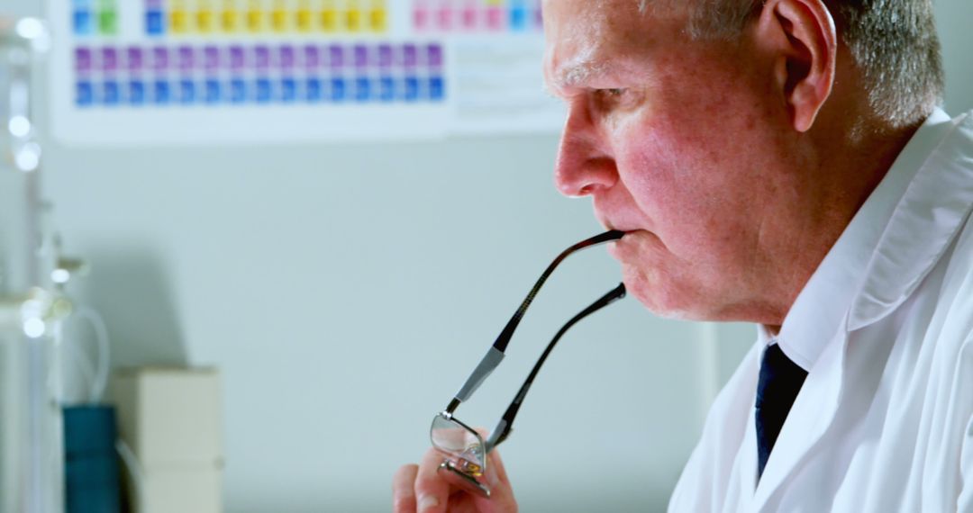 Elderly Scientist Contemplating Research in Laboratory - Free Images, Stock Photos and Pictures on Pikwizard.com