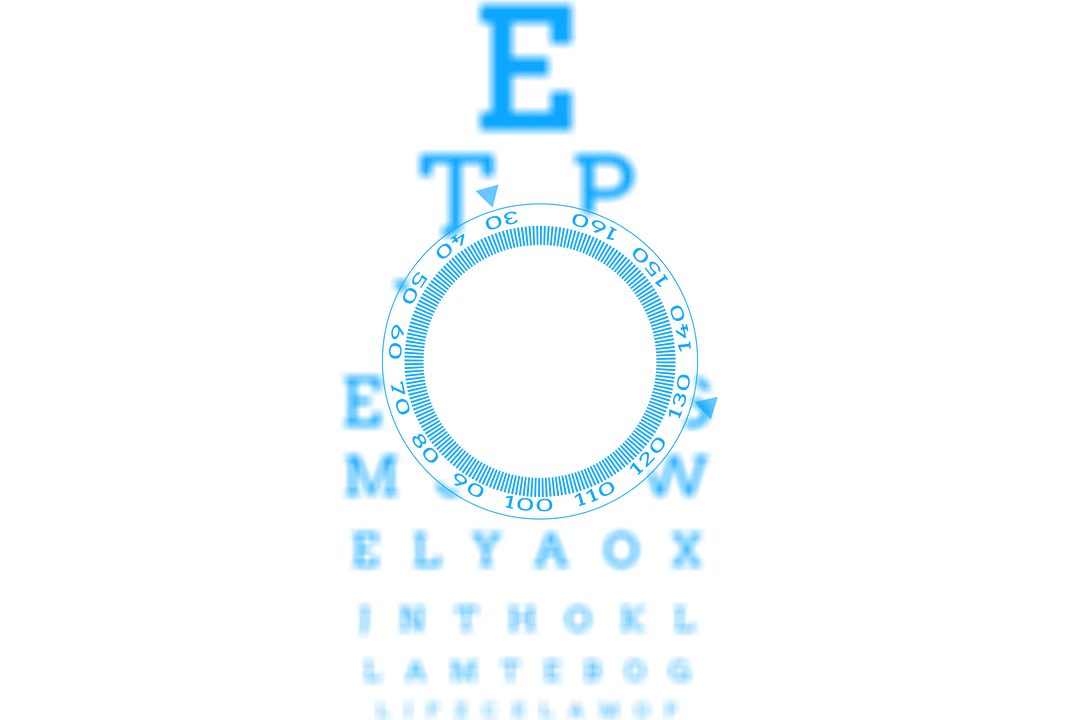 Transparent Eye Chart Security Safe Illustration with Blue Letters