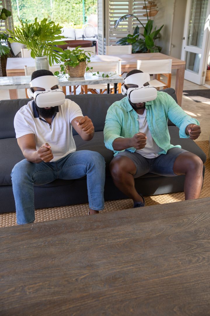 Friends Immersed in Virtual Racing Simulation at Home