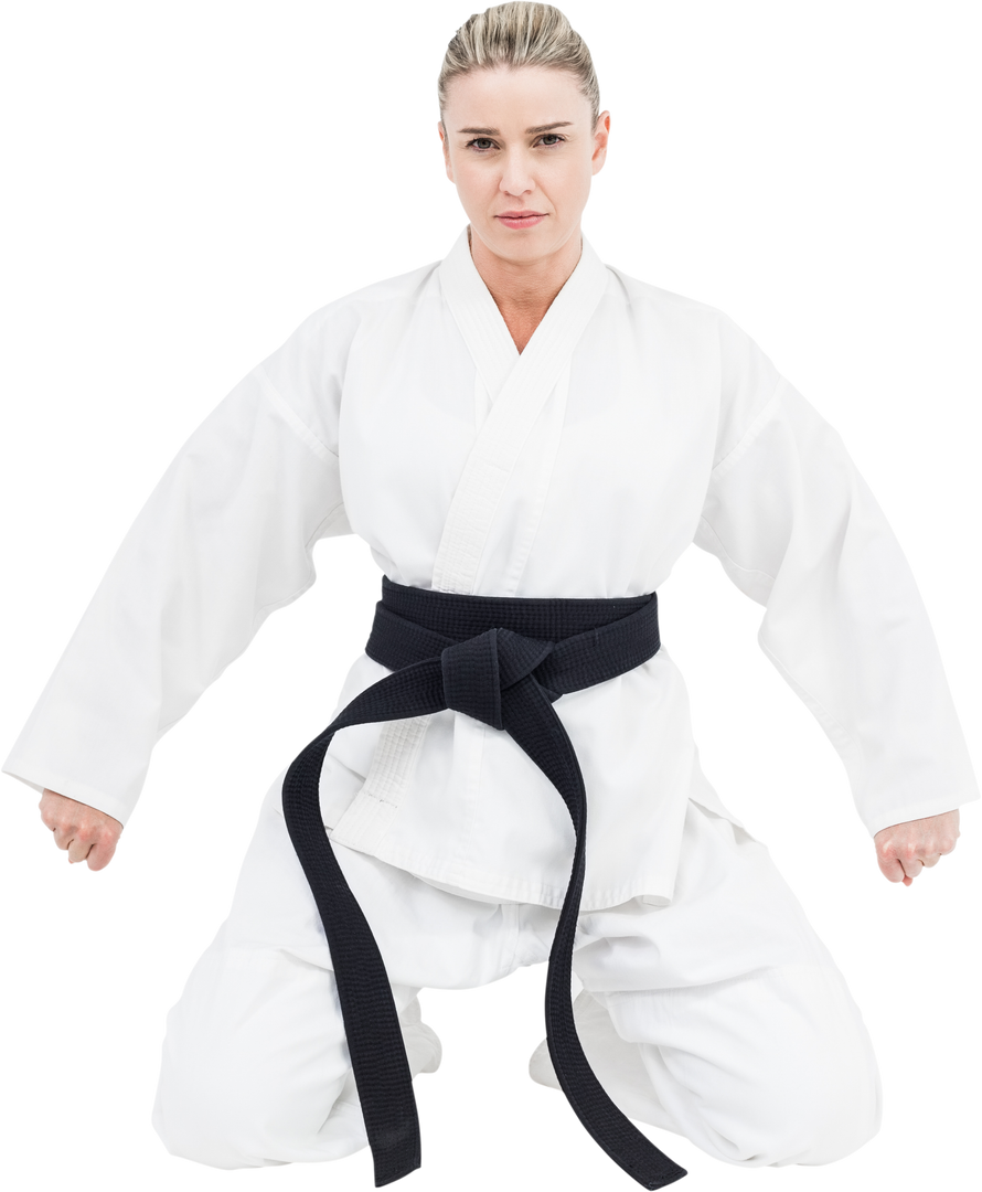 Transparent Karateka Woman Wearing Martial Arts Uniform - Download Free Stock Images Pikwizard.com