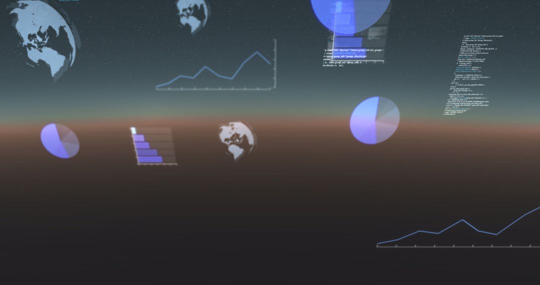 Futuristic Data Processing with Global Connection Visuals