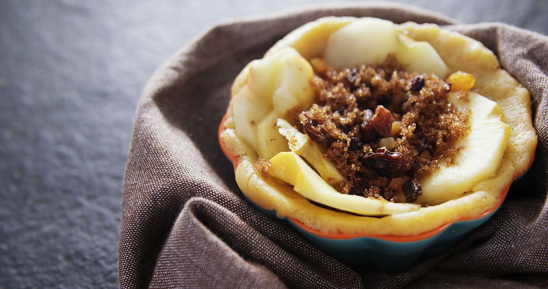 Rustic Homemade Apple Pie with Chopped Nuts and Spices