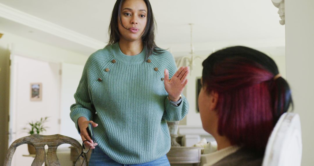 Mother Disciplines Teenage Daughter at Home - Free Images, Stock Photos and Pictures on Pikwizard.com