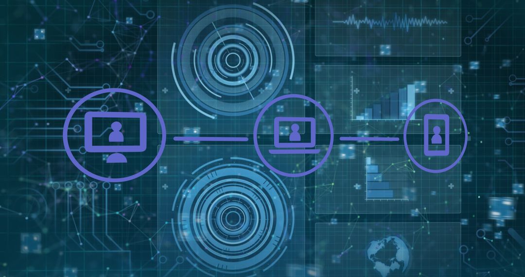 Futuristic Digital Network Connectivity Concept Overlay