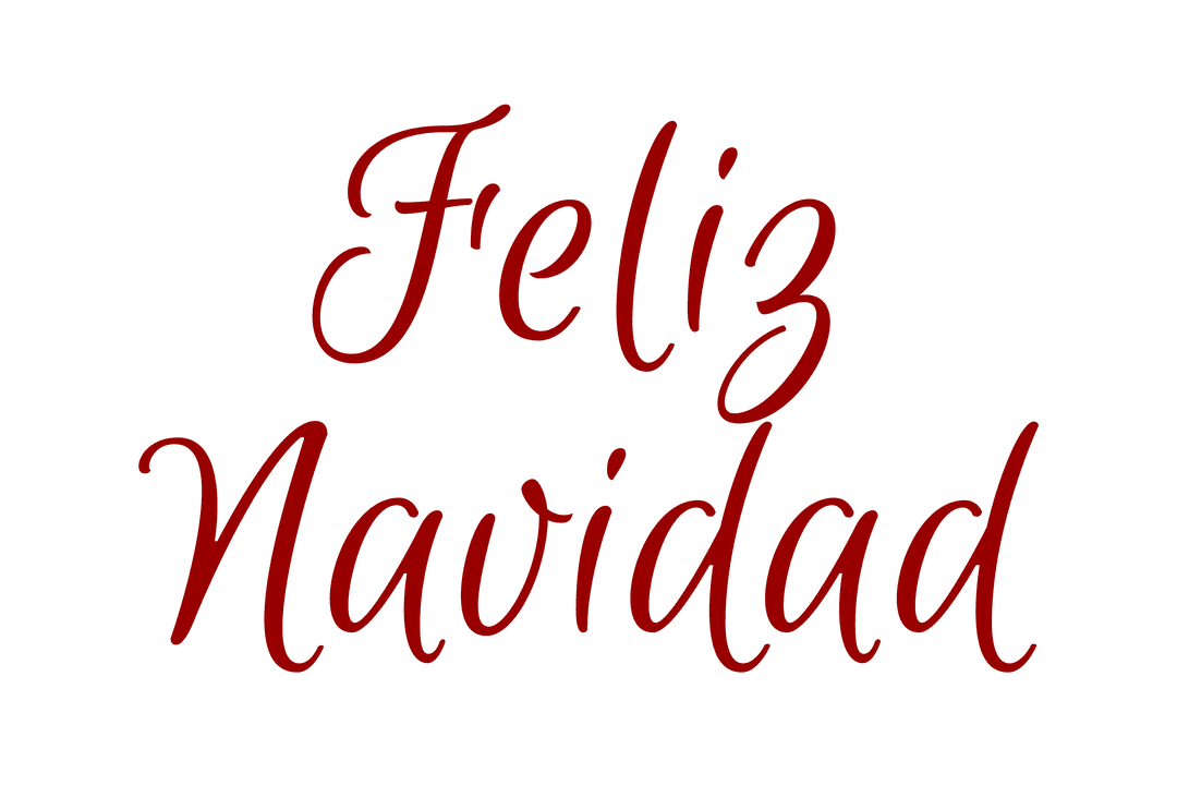 Feliz Navidad Calligraphy on Transparent Background