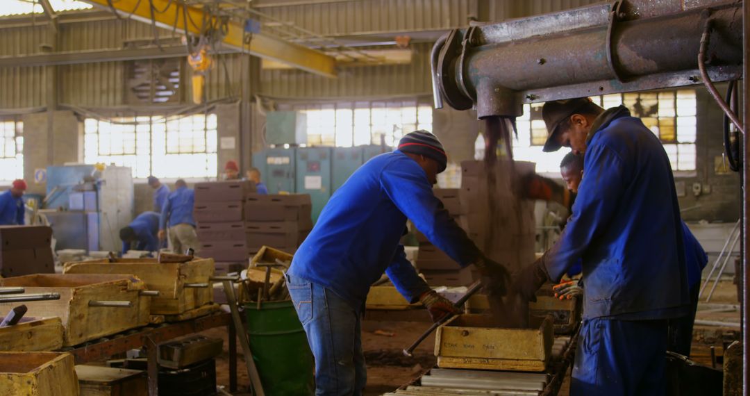 Workers Collaborating in Industrial Factory Setting - Free Images, Stock Photos and Pictures on Pikwizard.com