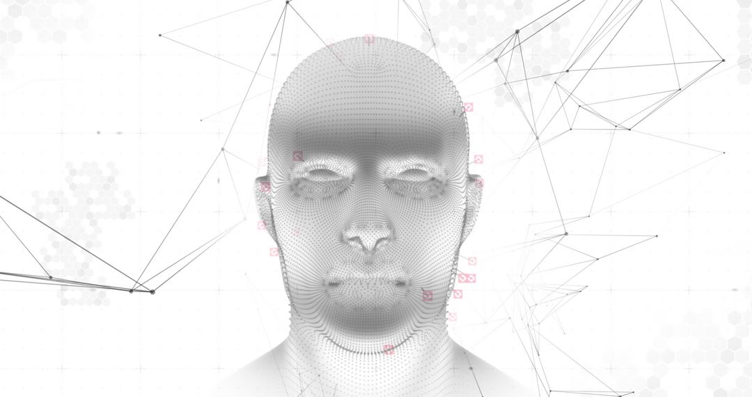 Abstract Digital Head with Mathematical Mesh Network
