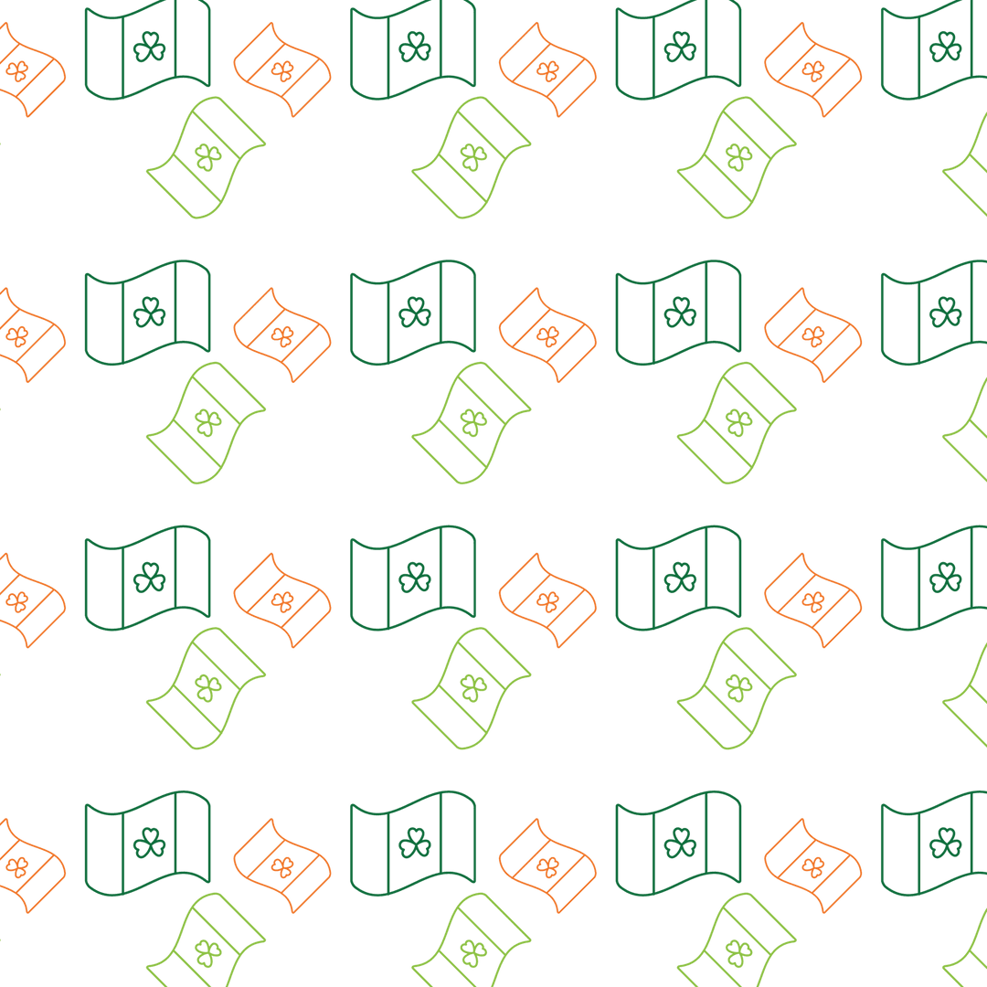 Transparent Irish Flag and Clover Pattern for St. Patrick's Day Celebration