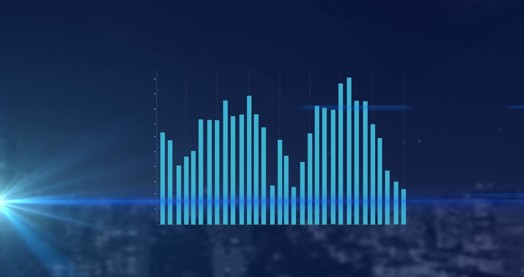 Futuristic Data Analysis with Cityscape Background
