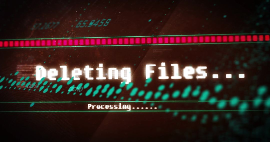 Digital Data Deletion Progress Bar Illustration