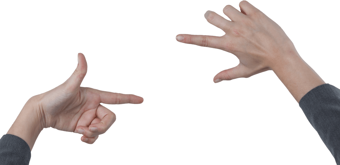 Hands Framing Translucent Object in Mid-Air