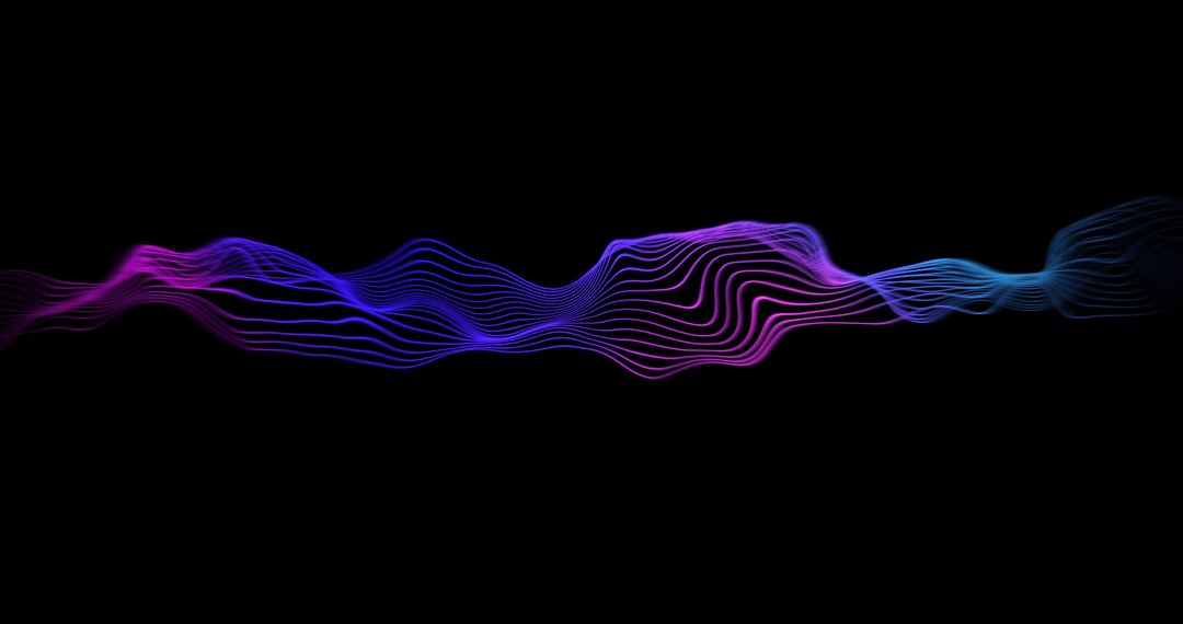 Digital Wave with Gradient Lines on Black Background