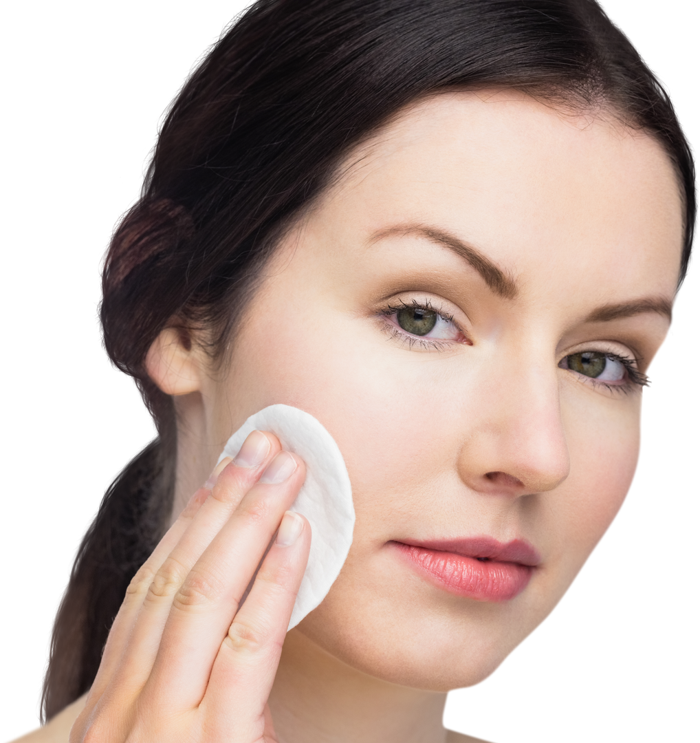 Transparent Beautiful Woman Applying Makeup Removing Lotion - Download Free Stock Images Pikwizard.com