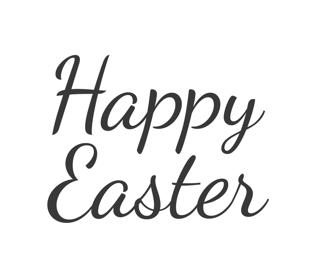 Happy Easter Text on Transparent Background for Festive Graphics