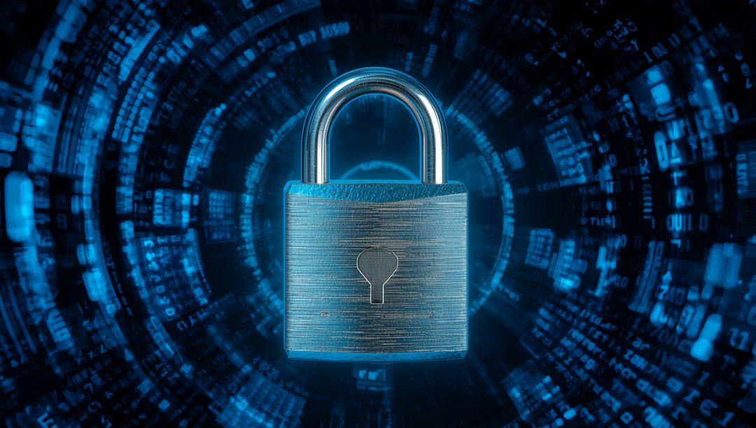 Secure Cyber Lock Against Digital Code Background