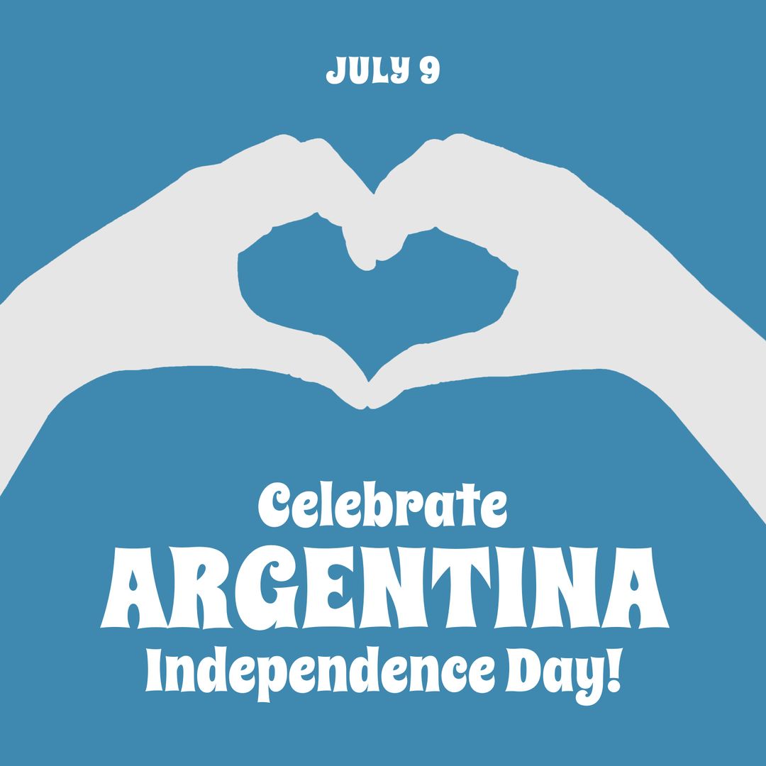 Hands Forming Heart for Argentina Independence Day Celebration
