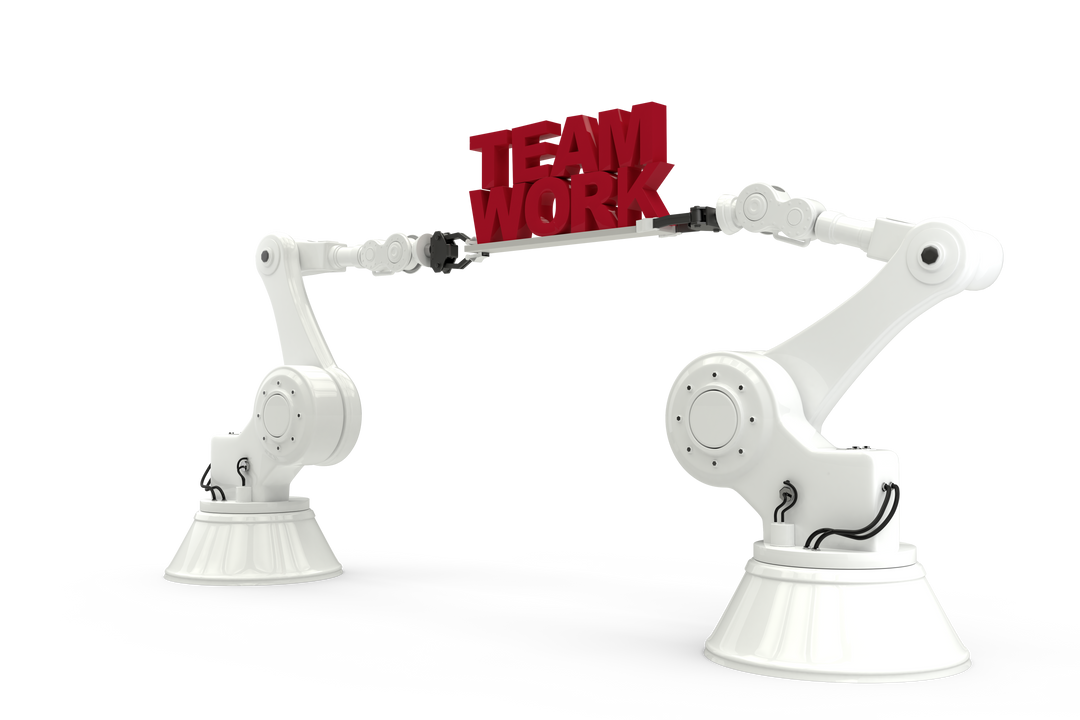 Dynamic Mechanical Robot Arms Building Teamwork on Transparent Background - Download Free Stock Images Pikwizard.com