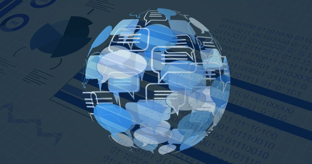 Global Digital Communication Sphere with AI Data Connections