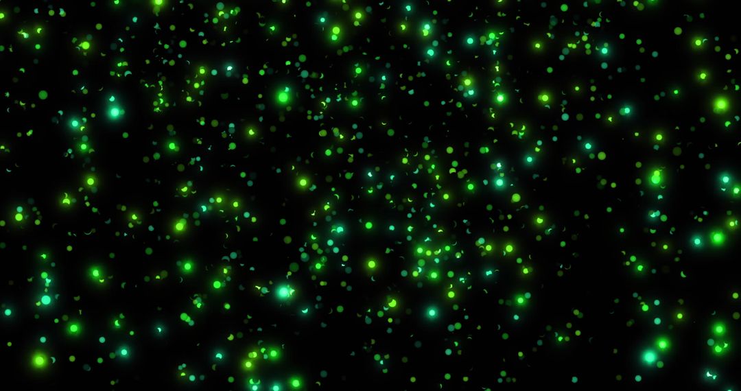 Glowing Green Abstract Light Pattern on Black