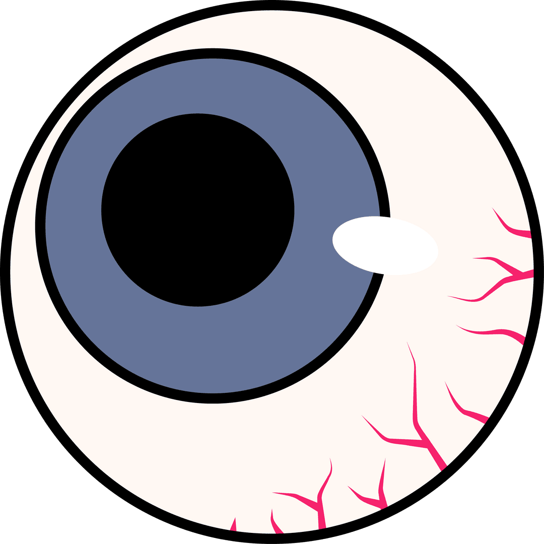 Stylized Transparent Eyeball Icon with Veins Illustration