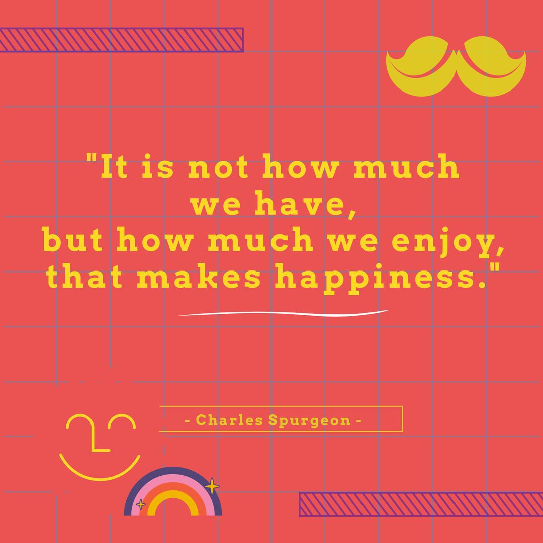 Inspirational Quote on Happiness with Playful Icons and Vibrant Colors - Download Free Stock Templates Pikwizard.com