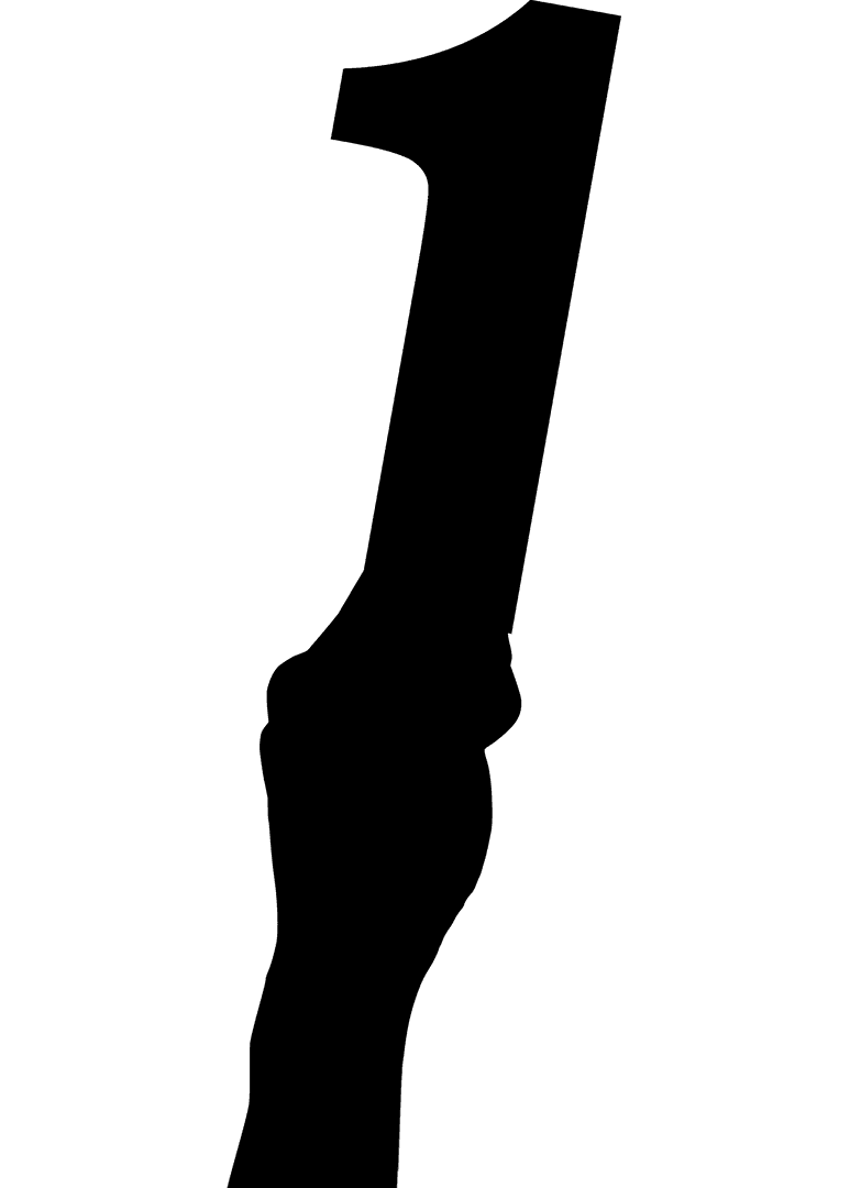 Transparent Hand Showing Number One Gesture Silhouette