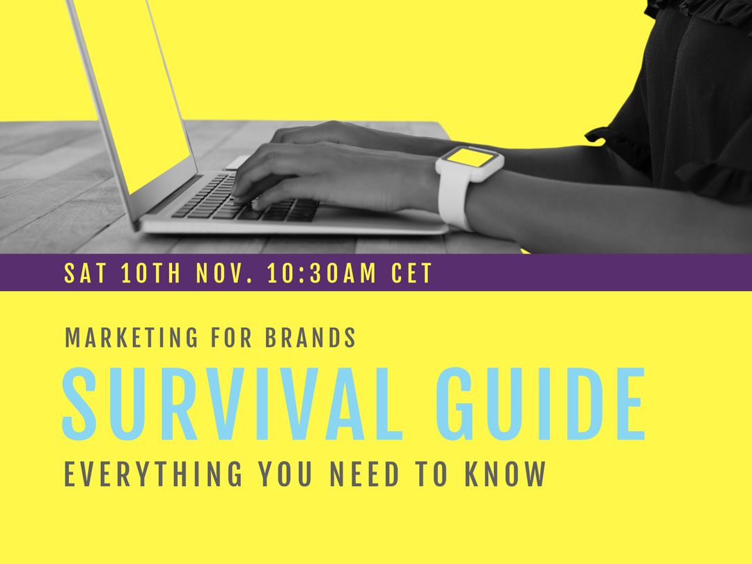 Educational Webinar Announcement with Laptop and Bright Design