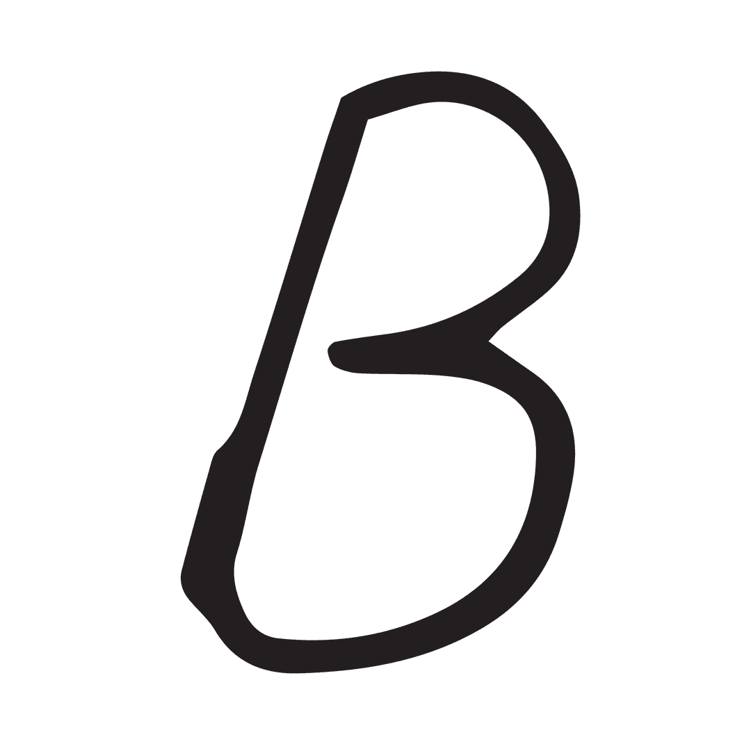 Transparent Black Letter B in Vector Style