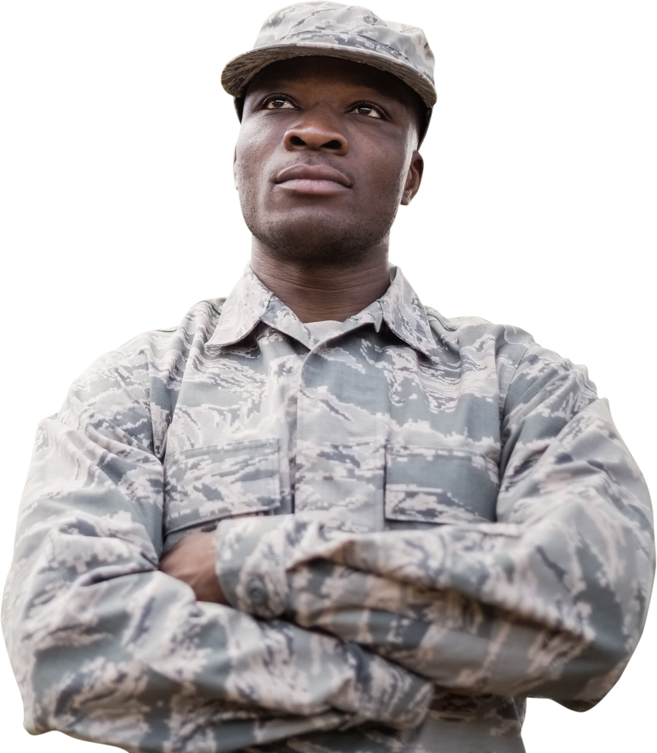 Low Angle View of Confident Military Soldier with Transparent Background - Download Free Stock Images Pikwizard.com