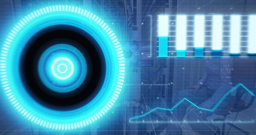 Futuristic Data Interface with Technology Elements