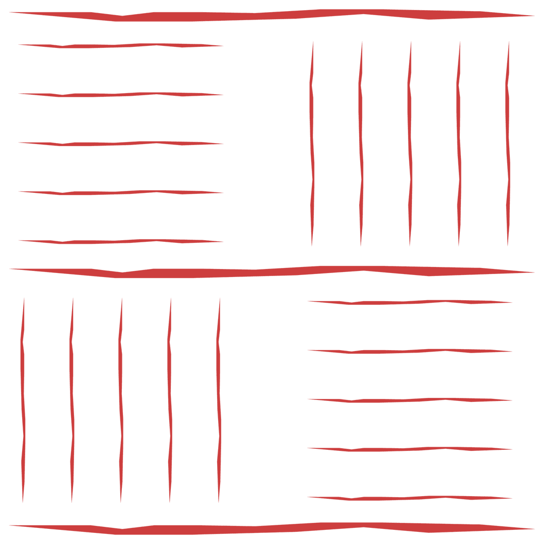 Red Abstract Linear Design on Transparent Background