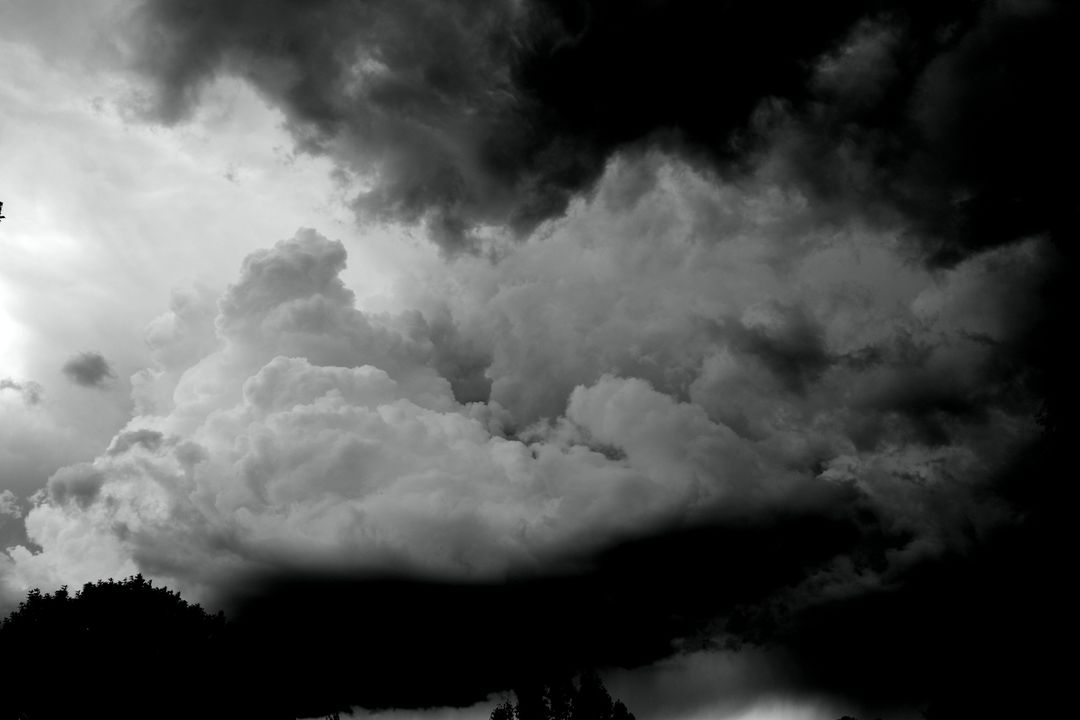 Dramatic Black and White Storm Clouds - Free Images, Stock Photos and Pictures on Pikwizard.com