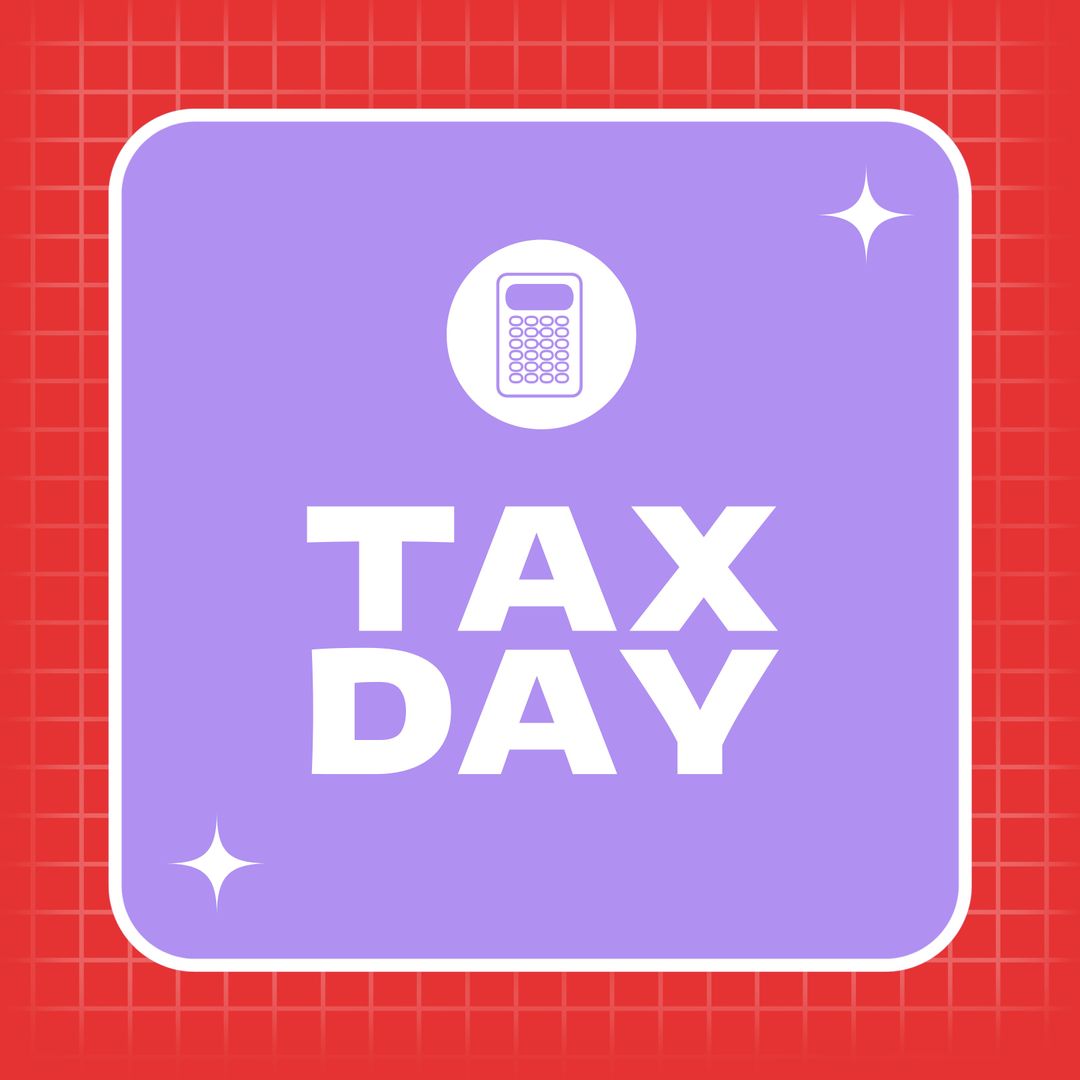 Tax Day Celebration with Calculator Icon