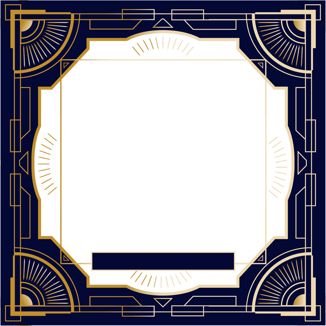 Luxurious Transparent Art Deco Frame with Sunburst Details