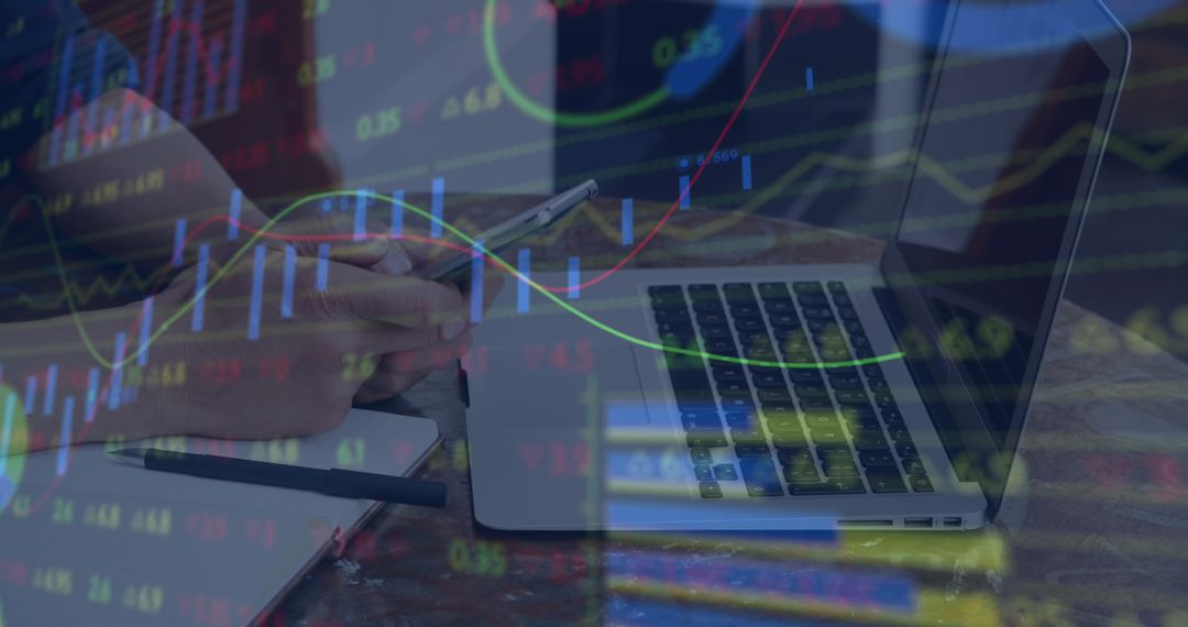 Financial Analysis Digital Strategy with Smartphone and Laptop