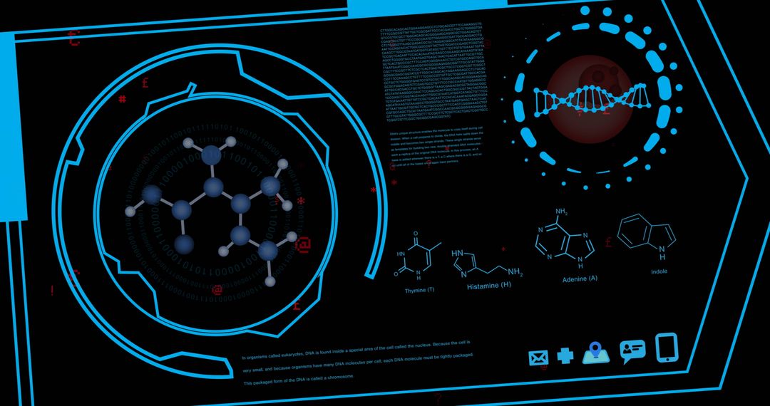 Futuristic Chemical Formula and Data Interface with DNA Strand