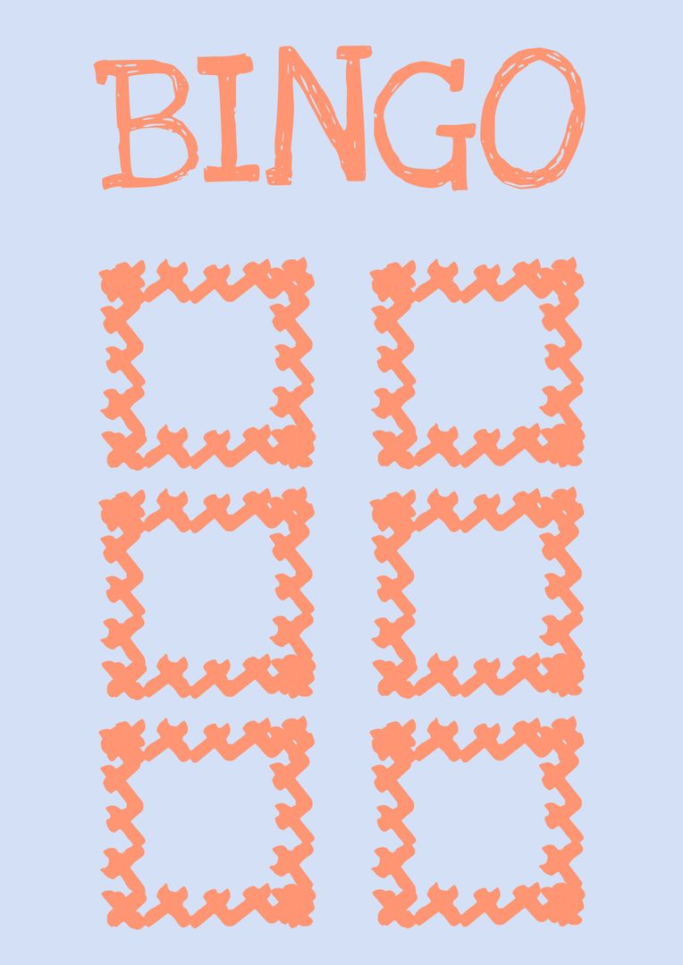 Blank Bingo Card Template with Playful Orange Design