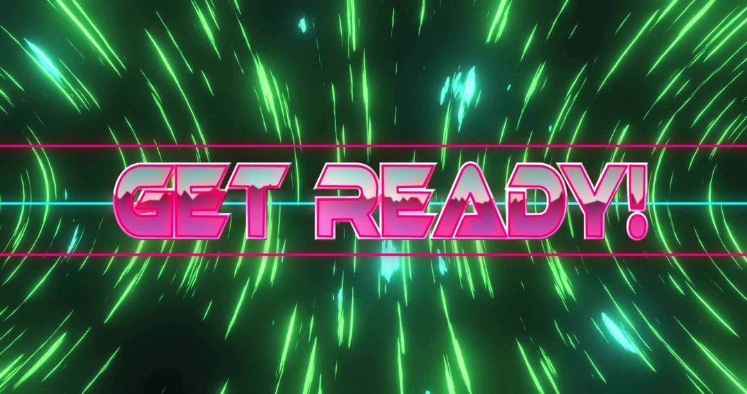 Futuristic Neon Text in Digital Technology Space