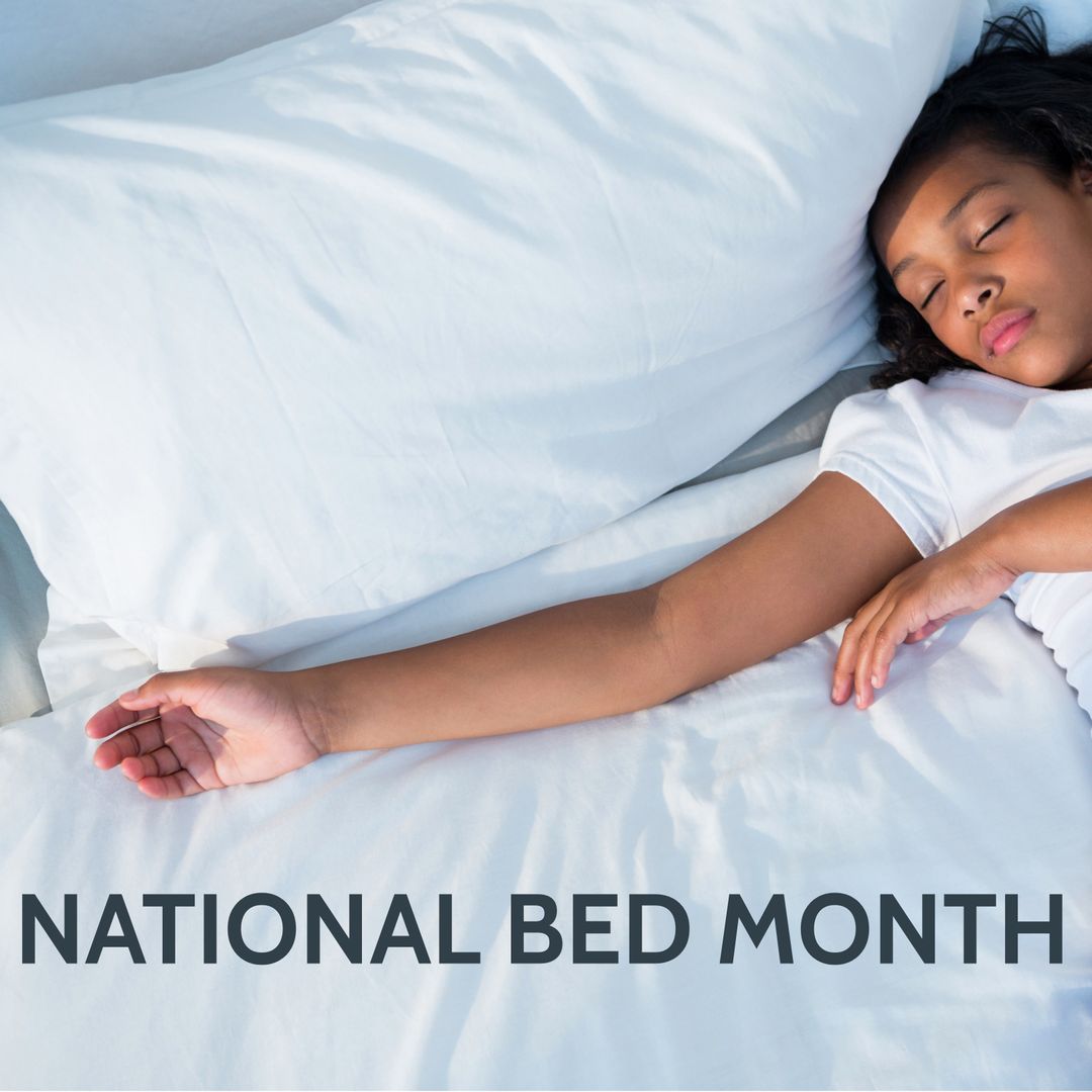Sleeping Child Emphasizing Rest for National Bed Month