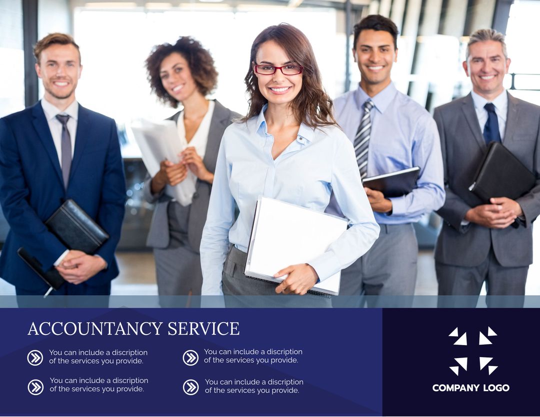 Confident Diverse Accountants Offering Professional Services