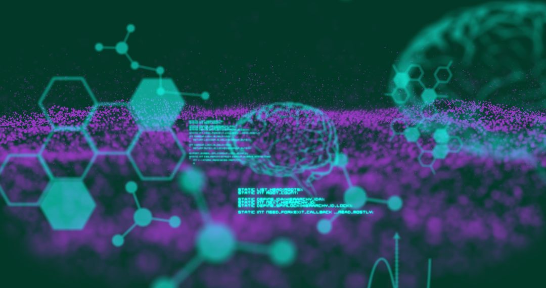 Futuristic Brain and Data Processing Interface