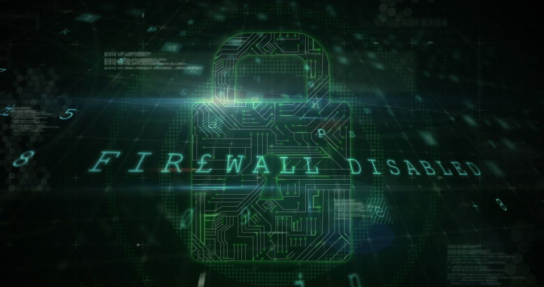 Digital Interface with Cybersecurity Lock Graphic