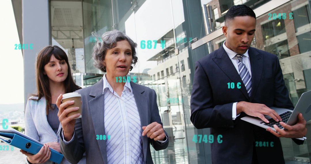 Corporate Team Discussing Strategy in Urban Environment During Day