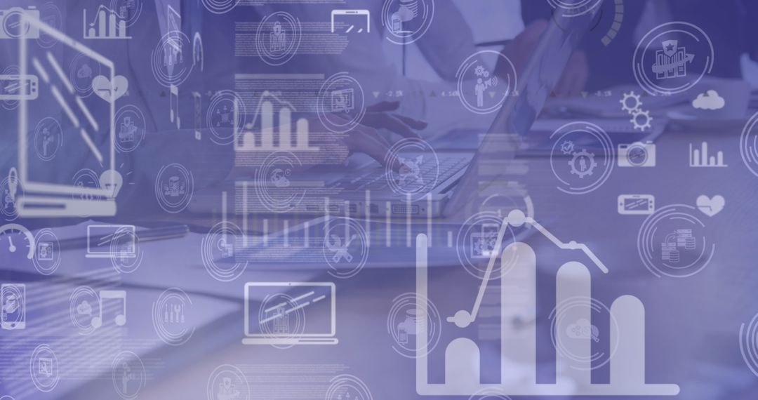 Business Professionals Utilizing Data Analytics on Laptop