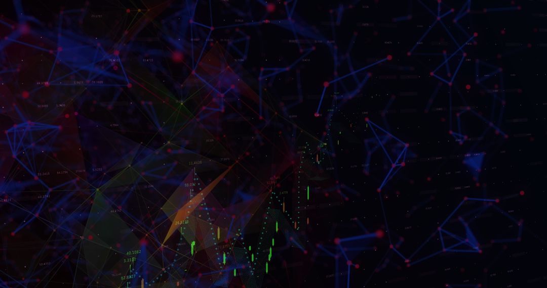 Abstract Futuristic Data Visualization with Moving Shapes and Graphs