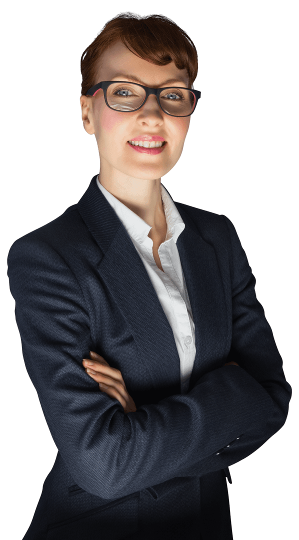Smiling Caucasian Businesswoman with Transparent Background