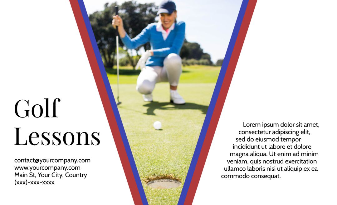 Engaging Golf Lessons Flyer Design Featuring Excited Golfer