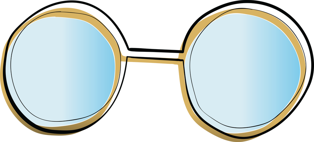 Round Brown Eyeglasses on Transparent Background Digital Illustration - Download Free Stock Images Pikwizard.com