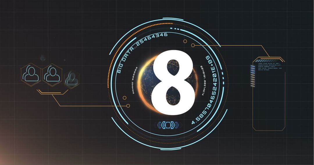 Futuristic Digital Countdown with IoT Interface Elements