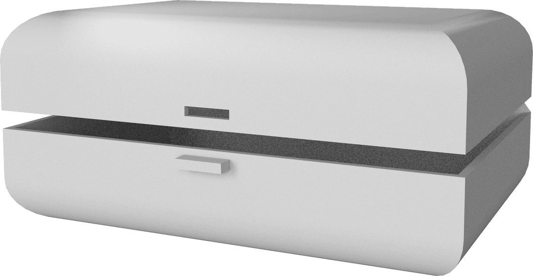 Transparent Briefcase with Containers Isometric View